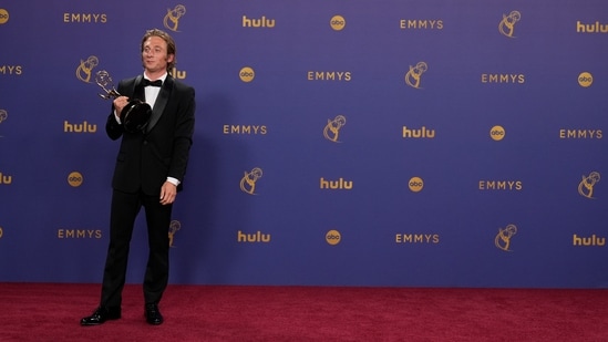 Jeremy Allen White in the press room during the 76th Primetime Emmy Awards. (Jae C. Hong/Invision/AP)