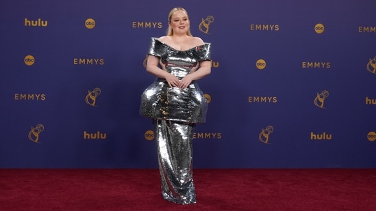 Nicola Coughlan in the press room during the 76th Primetime Emmy Awards. (Jae C. Hong/Invision/AP)