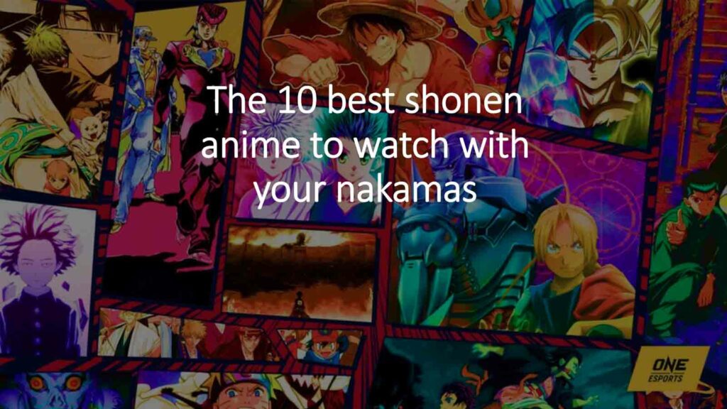 Shonen Anime Featuring One Piece, JoJo, Mob Psycho, Pokemon, Naruto, Bleach, Pokemon, Full Metal Alchemist at ONE Esports featured image for article "10 best shonen anime to watch with your nakama"